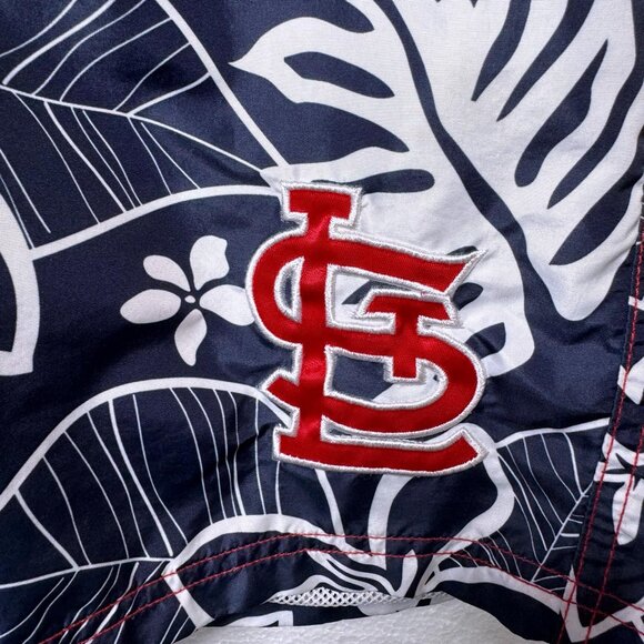 St. Louis Cardinals MLB Mens Small Blue Floral Baseball Swim Trunks Mesh Lined - Picture 6 of 9